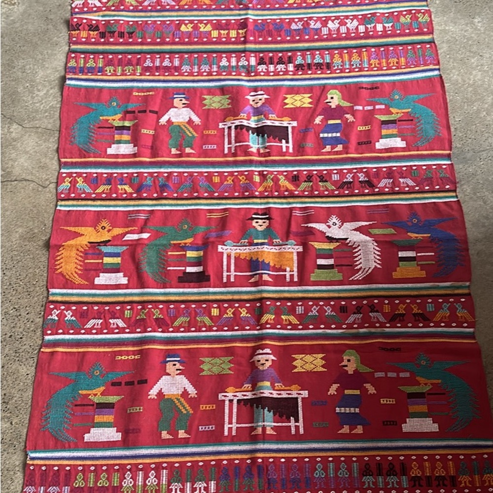 Embroidered large tapestry antique